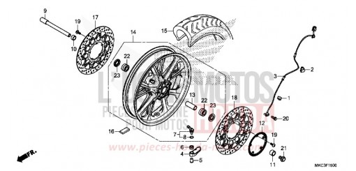 ROUE AVANT GL1800DAJ de 2018